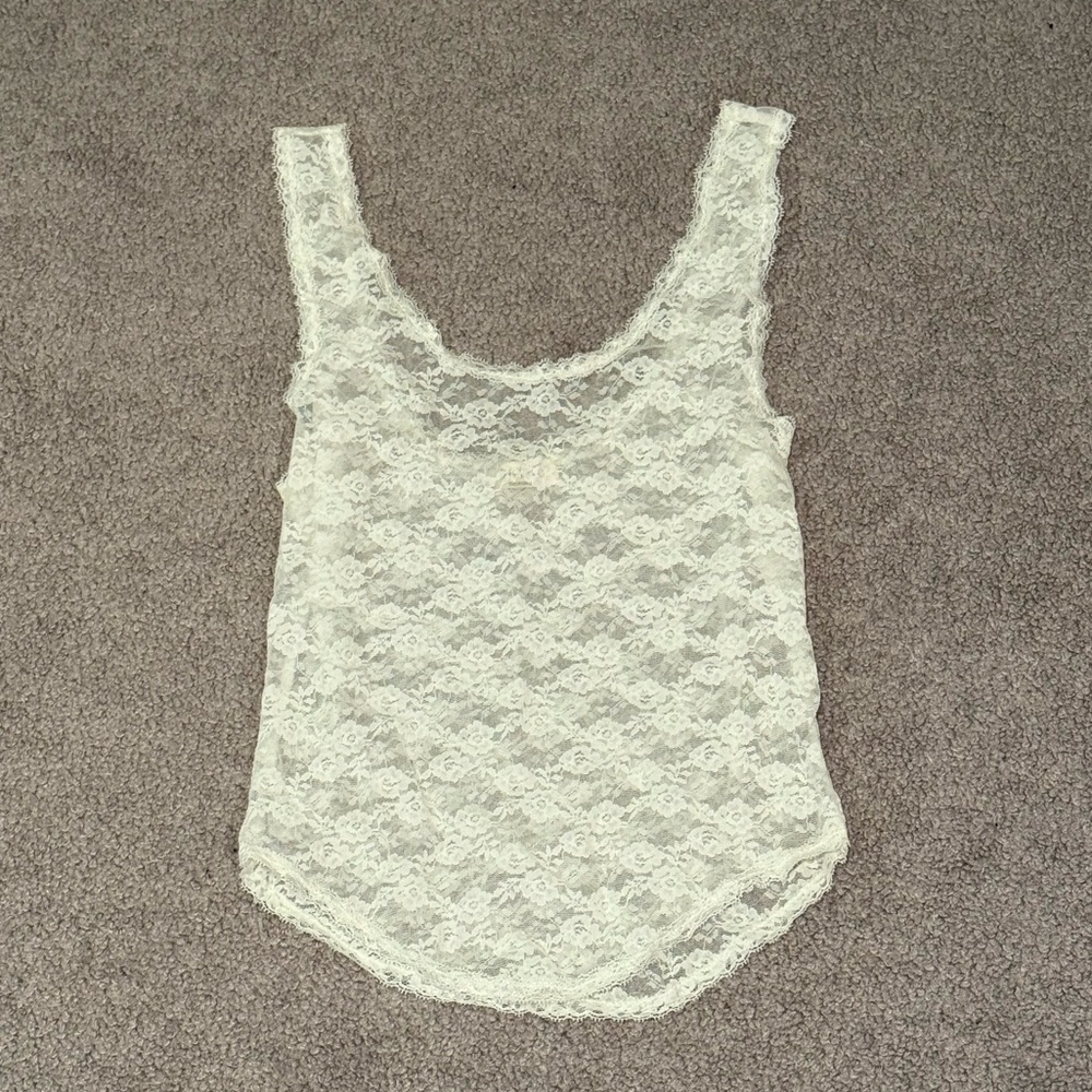 White Lace Sleeveless Top
